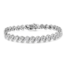 Load image into Gallery viewer, .925 Sterling Silver 2.0 Cttw Round-Cut Diamond "S" Link Bracelet (I-J Color, I3 Clarity) - 7.25"