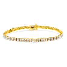 Load image into Gallery viewer, 14K Yellow Gold Plated .925 Sterling Silver 3.0 Cttw Diamond Link Bracelet (K-L Color, I2-I3 Clarity) - 7.25"