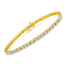 Load image into Gallery viewer, 14K Yellow Gold Plated .925 Sterling Silver 3.0 Cttw Diamond Link Bracelet (K-L Color, I2-I3 Clarity) - 7.25"