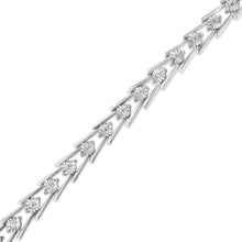 将图片加载到图库查看器,.925 Sterling Silver Diamond Miracle-Set Double Swoosh Milgrain Style Tennis Bracelet (1/2 cttw, I-J Color, I3 Clarity) - Size 7.75"