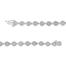 Load image into Gallery viewer, .925 Sterling Silver 2.0 Cttw Round Diamond Link Bracelet (G-H Color, I1-I2 Clarity) - 7.25"