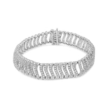 Load image into Gallery viewer, .925 Sterling Silver 5.00 Cttw Round-Cut Diamond "S" Link Bracelet (I-J Color, I3 Clarity) - Size 7.25