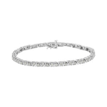 Load image into Gallery viewer, .925 Sterling Silver 1.0 cttw Miracle-Set Diamond Tennis Bracelet (I-J Color, I3 Clarity) - 7.25"
