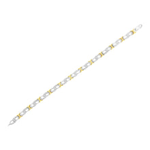 将图片加载到图库查看器,10k Yellow Gold Plated Sterling Silver 1/4 cttw Diamond Infinity and X Link Bracelet (I-J Clarity, I2-I3 Color) - Size 7.25"