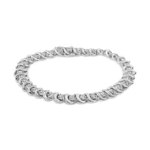 Load image into Gallery viewer, .925 Sterling Silver 1/3 Cttw Miracle-Set Diamond "S" Link Tennis Bracelet (I-J Color, I3 Clarity) - Size 7.25"