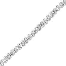 Load image into Gallery viewer, .925 Sterling Silver 1/3 Cttw Miracle-Set Diamond "S" Link Tennis Bracelet (I-J Color, I3 Clarity) - Size 7.25"