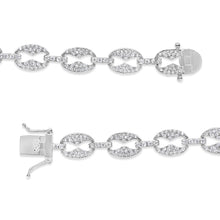 Load image into Gallery viewer, 14K White Gold 1 1/2 Cttw Round Diamond Set Link Bracelet (I-J Color, I1-I2 Clarity) - 7"