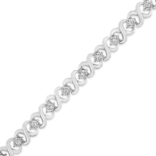 Load image into Gallery viewer, .925 Sterling Silver 1/3 Cttw Miracle Plate Round-Cut Diamond Infinity Link Bracelet (I-J Color, I3 Clarity) - Size 7.25"