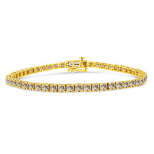 Load image into Gallery viewer, 14K Yellow Gold Plated .925 Sterling Silver 8.0 Cttw Diamond Classic Link Tennis Bracelet (K-L Color, I2-I3 Clarity) - 7-1/4"