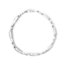 Load image into Gallery viewer, .925 Sterling Silver 1 3/4 Cttw Diamond Wave and X Link Tennis Bracelet (I-J Color, I3 Clarity) - 7"