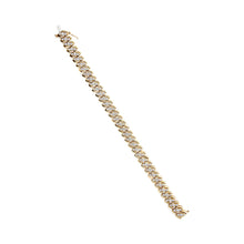 Load image into Gallery viewer, 10K Yellow Gold 5.0 Cttw Diamond Double Row S-Link Cuban Bracelet (J-K Color, I2-I3 Clarity) - 7.25" Inches