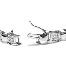 将图片加载到图库查看器,14K White Gold 2.00 Cttw Princess Diamond Invisible Set Link Bracelet (H-I Color, SI2-I1 Clarity) - 7"