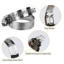 Load image into Gallery viewer, 60-Pieces: Hose Clamp Stainless Steel Adjustable Worm Gear