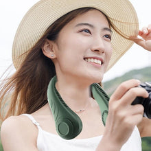 将图片加载到图库查看器,6000Mah Hanging Neck Fan Portable Cooler Fan USB Leafless Neckband Fan 78 Surround Air Outlets 2000mAh Rechargeable Mini Fan Rechargeable Bladeless Neck Fan Personal Cooling Fan with 3 Wind Speeds for Travel