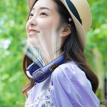 将图片加载到图库查看器,6000Mah Hanging Neck Fan Portable Cooler Fan USB Leafless Neckband Fan 78 Surround Air Outlets 2000mAh Rechargeable Mini Fan Rechargeable Bladeless Neck Fan Personal Cooling Fan with 3 Wind Speeds for Travel