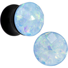 Load image into Gallery viewer, Aqua Black Acrylic Blow Your Mind Saddle Plug Set 2G to 00G
