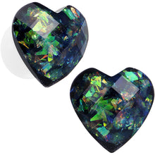 Load image into Gallery viewer, Multicolor Heart White Acrylic Saddle Plug Set 5mm to 00G
