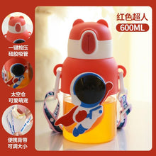 将图片加载到图库查看器,600ml Kids Water Bottles Summer Cute High Beauty Straw Cup for Girls School Baby Leak proof Cartoon Children Water Bottle Water Bottle Cute Water Bottles for Girls Water Bottle with Straw and Adjustable Strap Portable Leakproof Bottles