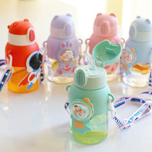 将图片加载到图库查看器,600ml Kids Water Bottles Summer Cute High Beauty Straw Cup for Girls School Baby Leak proof Cartoon Children Water Bottle Water Bottle Cute Water Bottles for Girls Water Bottle with Straw and Adjustable Strap Portable Leakproof Bottles