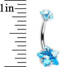 将图片加载到图库查看器,Aqua Gem Dynamic Duo Super Star Internally Threaded Belly Ring