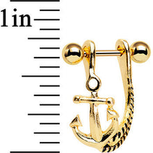 将图片加载到图库查看器,3/8 Gold Plated Toss Your Anchor Left Dangle Cartilage Earring