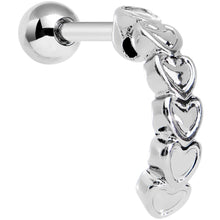 Load image into Gallery viewer, 16G 1/4 Stainless Steel Falling Hearts Tragus Cartilage Earring