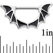 Load image into Gallery viewer, 14G 1/2 Stainless Steel Halloween Bat Wings Nipple Clicker Set