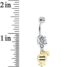 将图片加载到图库查看器,Clear Gem Coexist Gender Equality Dangle Belly Ring