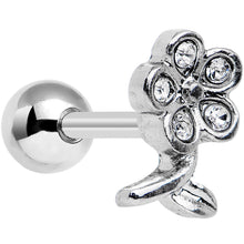 Load image into Gallery viewer, 16G 1/4 Clear Gem Petal Flower Left Ear Cartilage Earring