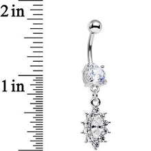 将图片加载到图库查看器,Clear Gem Decadent Detail Drop Dangle Belly Ring
