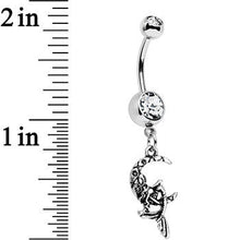 将图片加载到图库查看器,Clear Gem Moon and Ms Mermaid Dangle Belly Ring