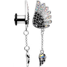 将图片加载到图库查看器,0G Aurora Black Gem Arial Angel Wings Dangle Plug Set