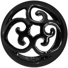 Load image into Gallery viewer, 1/2 Steel Black Filigree Duet Heart Saddle Plug Set