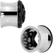 Load image into Gallery viewer, 9/16 Steel Black Filigree Duet Heart Saddle Plug Set