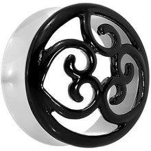 Load image into Gallery viewer, 26mm Steel Black Filigree Duet Heart Saddle Plug Set