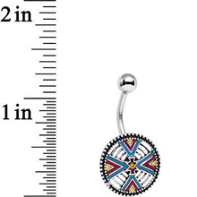 Load image into Gallery viewer, Red Blue Yellow Southwestern Powerful Medallion Belly Ring