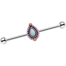 将图片加载到图库查看器,14G Light Blue and Pink Pastel Teardrop Industrial Barbell 38mm