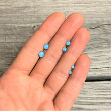 Load image into Gallery viewer, Light Blue Synthetic Opal Stainless Steel Post Stud Earring Pack Set of 3