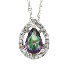 Load image into Gallery viewer, Treated Topaz Diamond Fashion Pendants 14KT White Gold