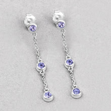 Load image into Gallery viewer, 0.60 Carat Genuine Tanzanite .925 Sterling Silver Earrings