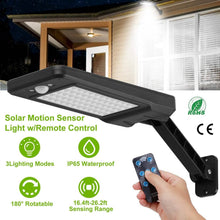 将图片加载到图库查看器,60LEDs Solar PIR Motion Sensor Remote Control Wireless Lamp