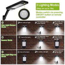 将图片加载到图库查看器,60LEDs Solar PIR Motion Sensor Remote Control Wireless Lamp