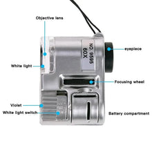将图片加载到图库查看器,60X Handheld Magnifying Glass Mini Pocket Microscope
