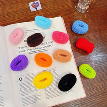 Load image into Gallery viewer, 6/12 Pcs Women Girl Cute Knitting Solid Scrunchies Rubber Band Children Soft Elastic Hair Bands Colorful Large Hair Ties, Strong Elastic Hair Bobbles for Ponytail Holder Sweet Hair Accessories Set