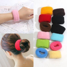 Load image into Gallery viewer, 6/12 Pcs Women Girl Cute Knitting Solid Scrunchies Rubber Band Children Soft Elastic Hair Bands Colorful Large Hair Ties, Strong Elastic Hair Bobbles for Ponytail Holder Sweet Hair Accessories Set