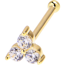 将图片加载到图库查看器,Solid 14K Yellow Gold Crystalline Gem Flower Nose Bone