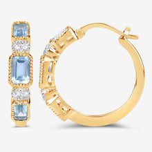 将图片加载到图库查看器,2.66 Carat Genuine Blue Topaz and White Topaz .925 Sterling Silver Earrings