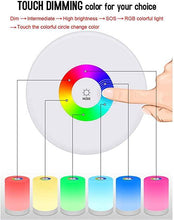 Load image into Gallery viewer, Touch Dimmable Table Lamp, Bedside Table Lamp, LED Night Light with Color Changing Portable for Living Room Bedroom
