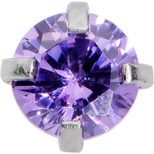 Load image into Gallery viewer, 18G 1/4 Purplish 3mm CZ Gem Steel L-Shape Nose Ring