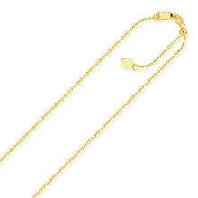 Load image into Gallery viewer, 14k Yellow Gold Singapore Style Adjustable Chain (1.40 mm)